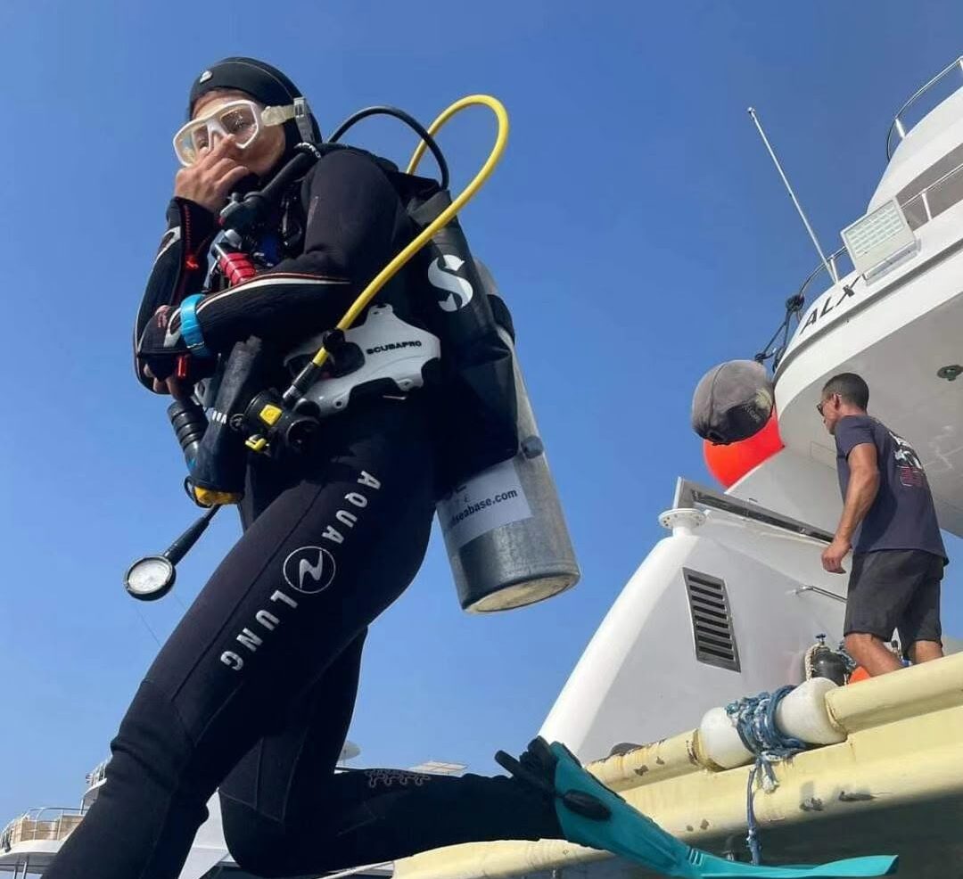 Jiaxin Qian lors d'une sortie plongée
